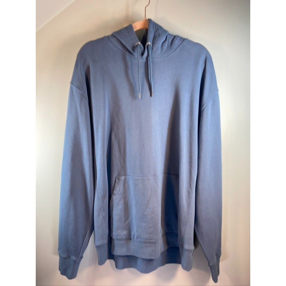 J CREW MENS XXLARGE SOLID BLUE HOODIE